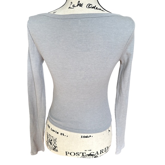 BDG Urban Outfitters Willow Thermal Grey Boatneck Top Size XS - Picture 6 of 11